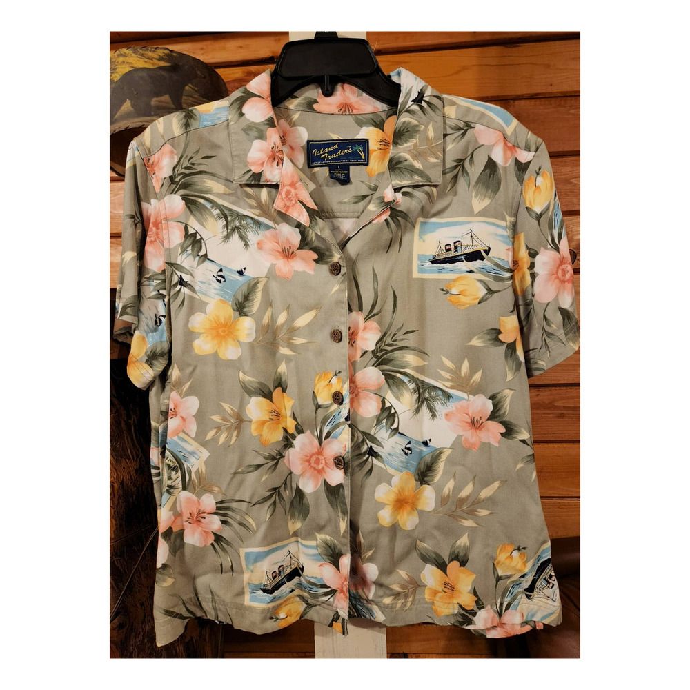 Island Traders Large Tropical Hawaiian Top
